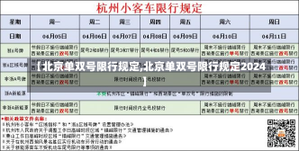 【北京单双号限行规定,北京单双号限行规定2024】