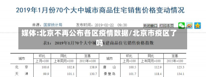 媒体:北京不再公布各区疫情数据/北京市疫区了吗