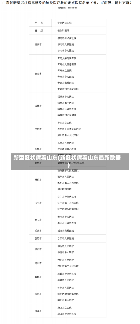 新型冠状病毒山东(新冠状病毒山东最新数据)