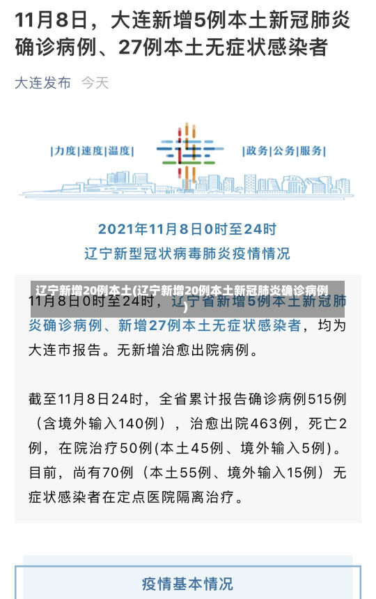 辽宁新增20例本土(辽宁新增20例本土新冠肺炎确诊病例)