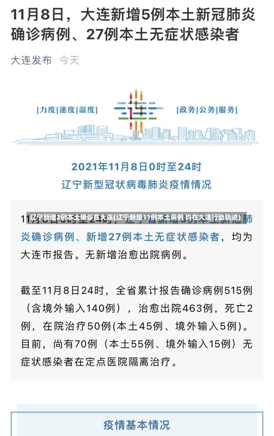 辽宁新增2例本土确诊在大连(辽宁新增11例本土病例 均在大连行动轨迹)