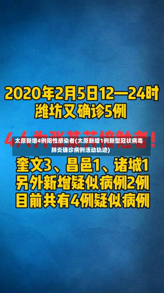 太原新增4例阳性感染者(太原新增1例新型冠状病毒肺炎确诊病例活动轨迹)