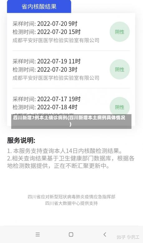 四川新增7例本土确诊病例(四川新增本土病例具体情况)