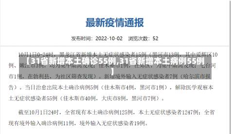 【31省新增本土确诊55例,31省新增本土病例55例】