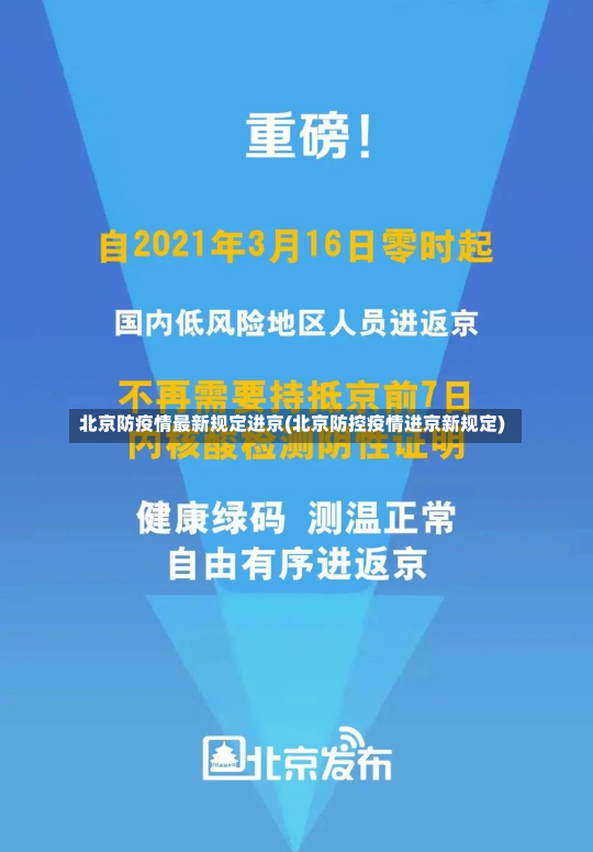 北京防疫情最新规定进京(北京防控疫情进京新规定)