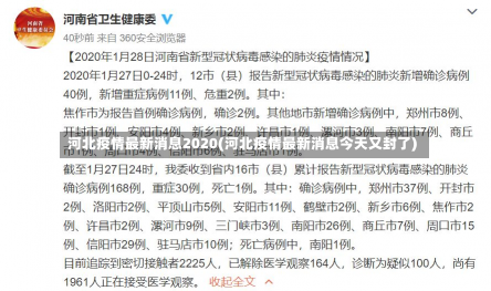 河北疫情最新消息2020(河北疫情最新消息今天又封了)