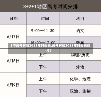 【中高考时间2023年时间表,高考时间2023年时间表图片】