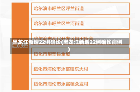 黑龙江新增22例确诊(黑龙江新增22例确诊病例)