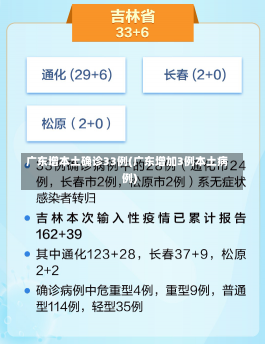 广东增本土确诊33例(广东增加3例本土病例)