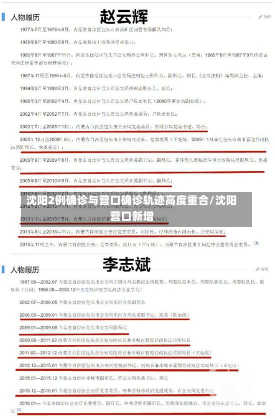 沈阳2例确诊与营口确诊轨迹高度重合/沈阳营口新增