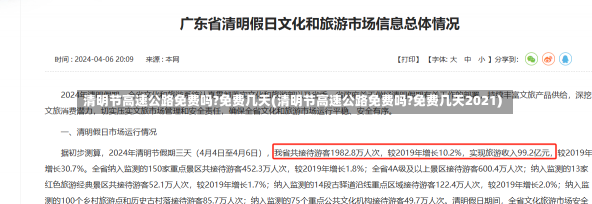 清明节高速公路免费吗?免费几天(清明节高速公路免费吗?免费几天2021)