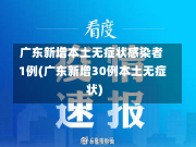 广东新增本土无症状感染者1例(广东新增30例本土无症状)