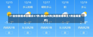 31省份新增本土确诊37例:陕西24例(陕西新增本土1例是哪里的)