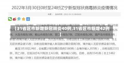 【31省区市新增新冠肺炎40例,31省区市新增42例】