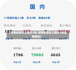 【湖南新增本土确诊2例,湖南新增本土确诊2例是哪里的】