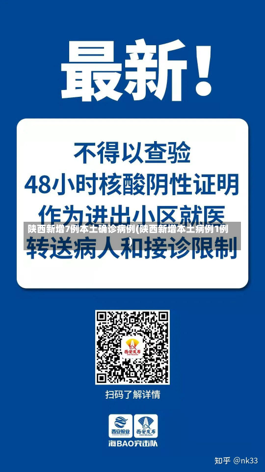 陕西新增7例本土确诊病例(陕西新增本土病例1例)