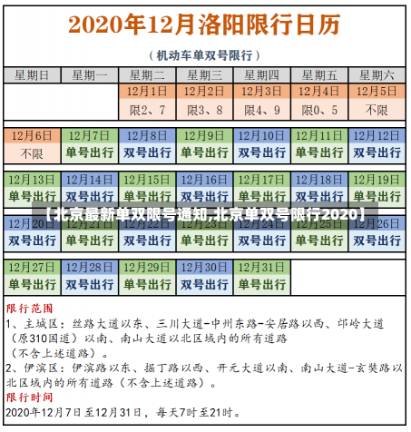 【北京最新单双限号通知,北京单双号限行2020】