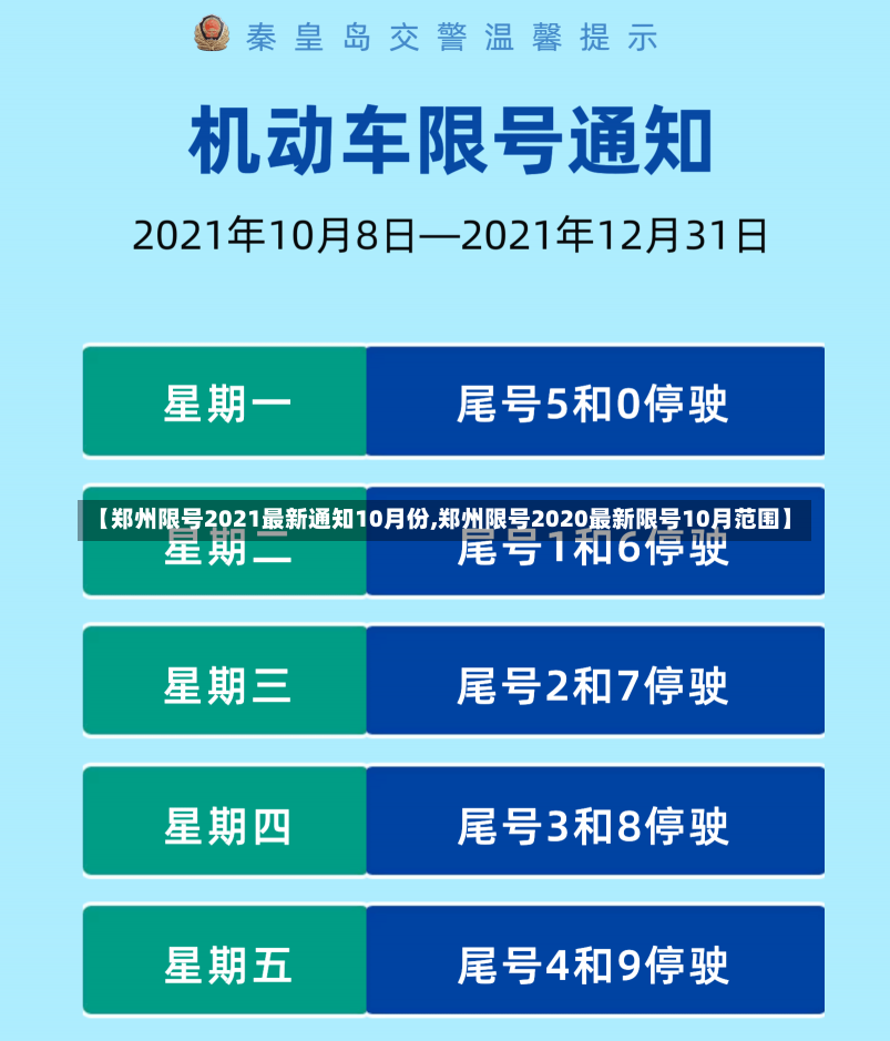 【郑州限号2021最新通知10月份,郑州限号2020最新限号10月范围】