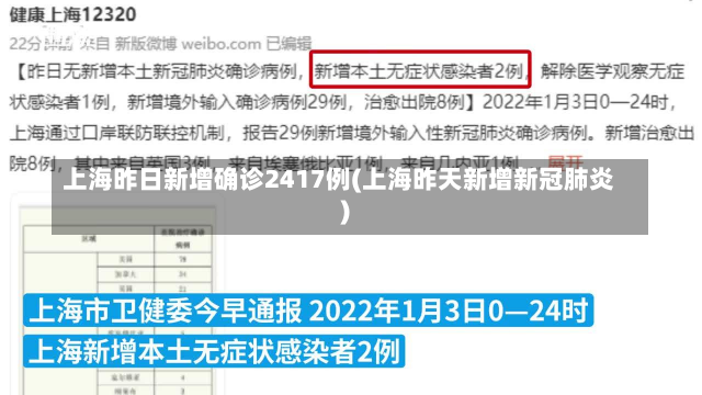 上海昨日新增确诊2417例(上海昨天新增新冠肺炎)