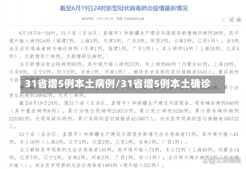 31省增5例本土病例/31省增5例本土确诊