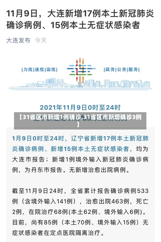 【31省区市新增1例确诊,31省区市新增确诊3例】