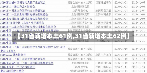 【31省新增本土61例,31省新增本土62例】